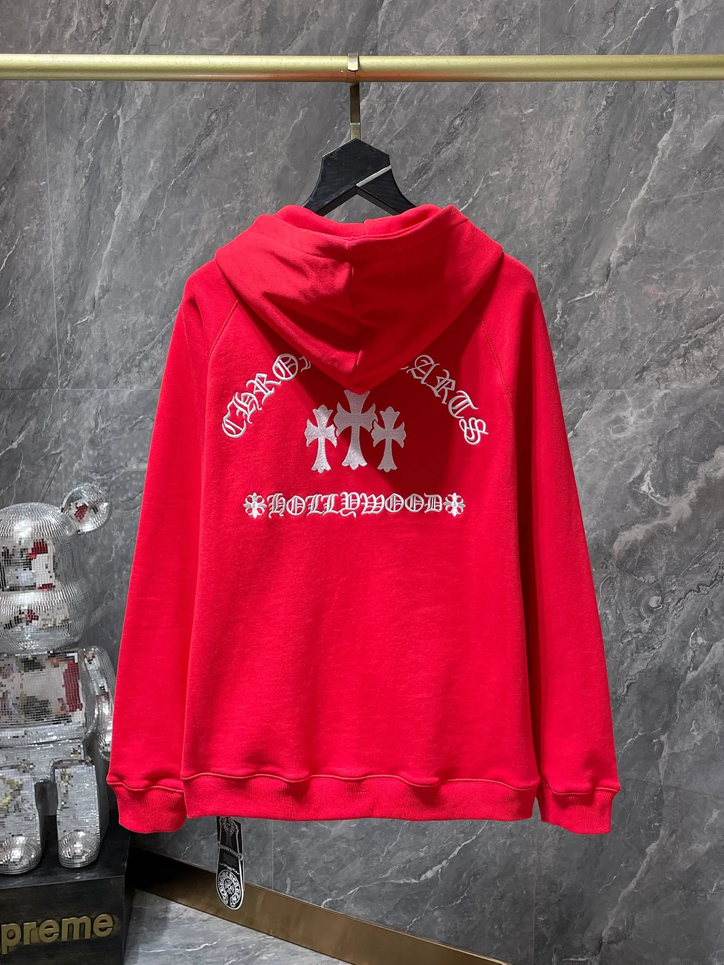 P270 Chrome Hearts Autumn and Winter 2025 counter sync ❤️ Chrome Hearts red U Sailin On zipper sweatshirt Improved customized version 1:1 high-weight high-quality fabric Recommended color: red black Size: S, M, L, XL